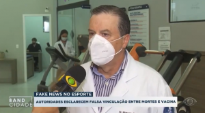 
Coordenador de Cardiologia Esportiva do CEFIT e diretor científico da SBMEE, Dr. Marcelo Leitão, em entrevista sobre morte súbita em atletas e segurança das vacinas para COVID-19, na Band.